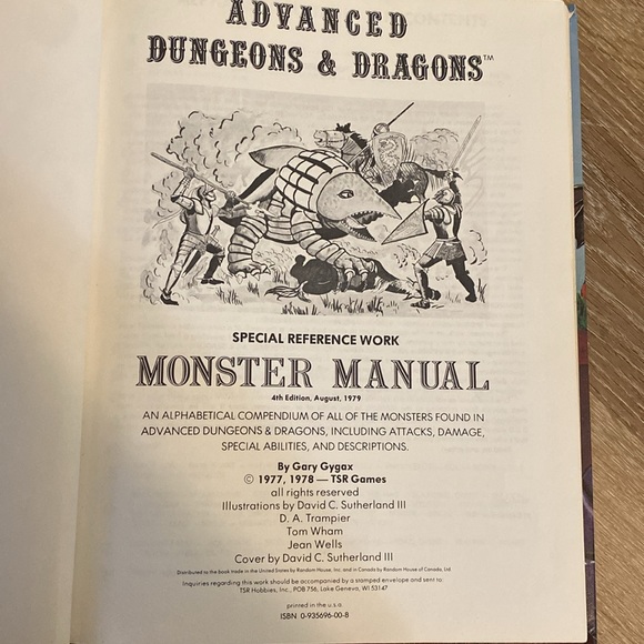 Advanced Dungeons & Dragons Monster Manual 1979 4th Edition Vintage TSR D&D Book - Picture 4 of 4